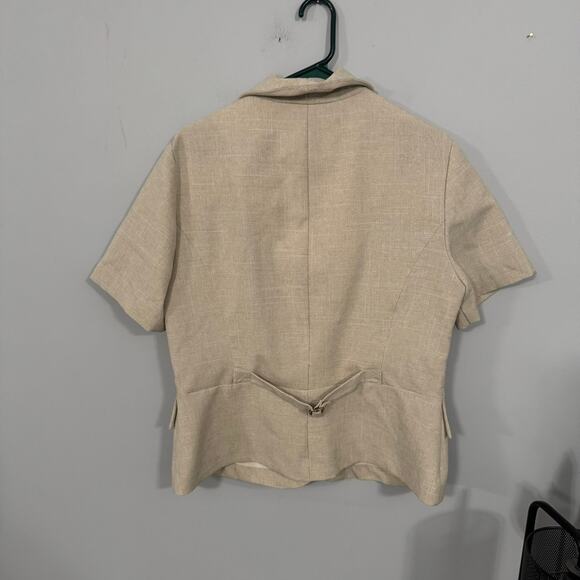 Vintage Perceptions Short Sleeve Button Down Blazer Jacket Women's Plus Size 14 - Picture 7 of 7